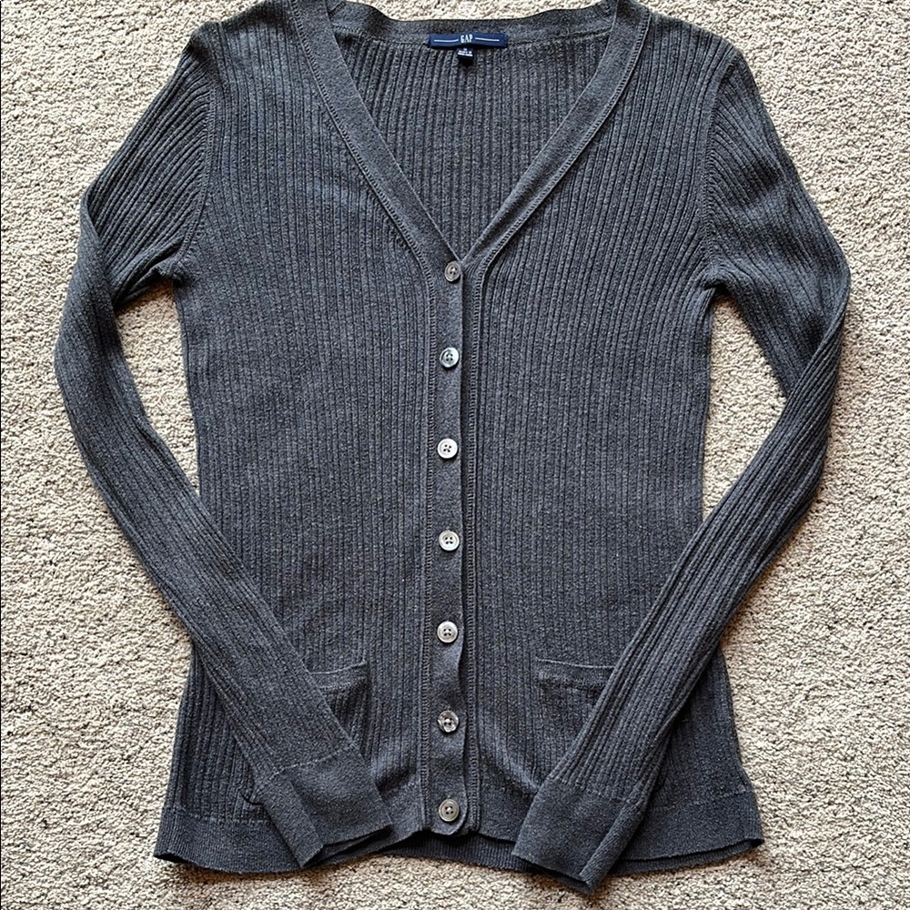 Women's Gray Cardigan Sweater